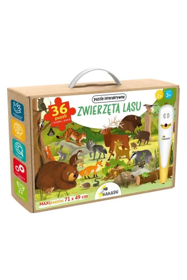 Zwierz�ta lasu. Puzzle interaktywne Kakadu - Magdalena  M�odnicka, Piotr Wojtyra