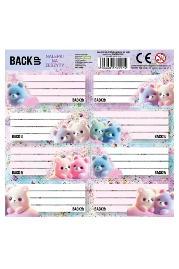 Nalepki na zeszyty Backup 8 a 23 DERFORM 25 szt.