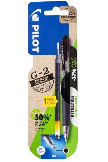 Strigo PILOT D�UGOPIS G2 0,7MM �ELOWY CZARNYX1 WK�AD CZARNY