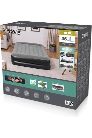 Materac dmuchany szary 203 x152 x46cm Bestway