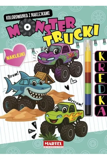Modu�owa kredka. Monster Trucki z naklejkami
