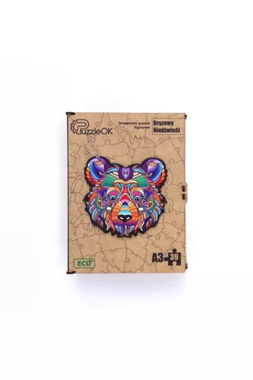 Puzzle drewniane eko 39 el. Br�zowy nied�wied� A3 Maksik