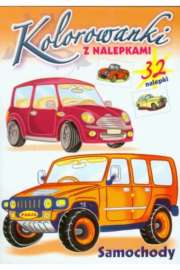 Kolorowanki z nalepkami . Samochody