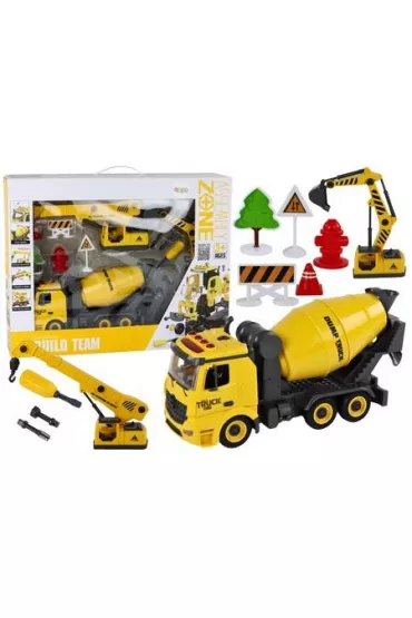 Pojazdy budowlane do skr�cania �wiat�a d�wi�k 1:12 LeanToys
