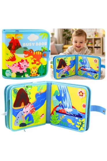 Ksi��eczka edukacyjna sensoryczna dinozaury LeanToys