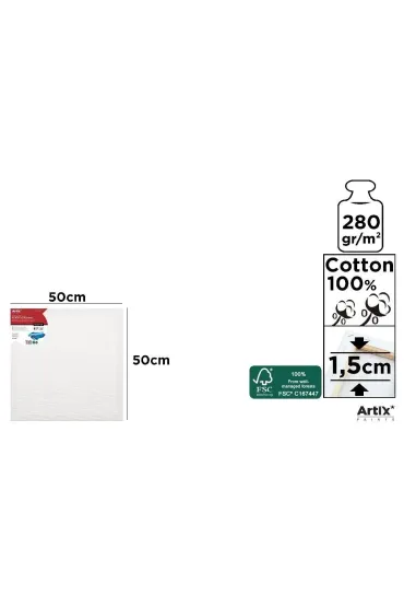Artix Podobrazie 50x50x1,5cm, 280g