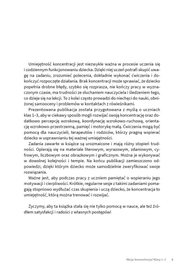 Akcja: Koncentracja! �wiczenia na koncentracj� i spostrzegawczo��  klasy 1&ndash;3 - Magdalena Hinz