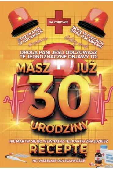 Yeku Karnet Urodzinowy z recept� 30