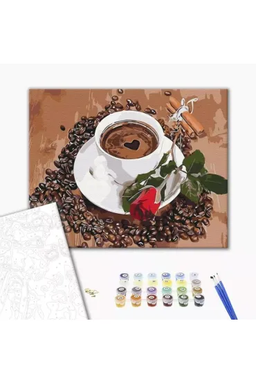Brushme Malowanie po numerach - Kawa z odrobin� romansu 40x50cm
