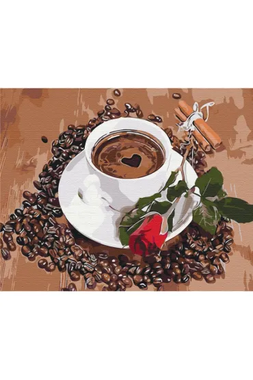 Brushme Malowanie po numerach - Kawa z odrobin� romansu 40x50cm