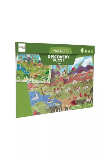 Puzzle magnetyczne i gra 2w1 Dinozaury Scratch