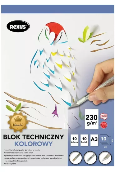 Beniamin Blok techniczny kolorowy A3 10 kartek