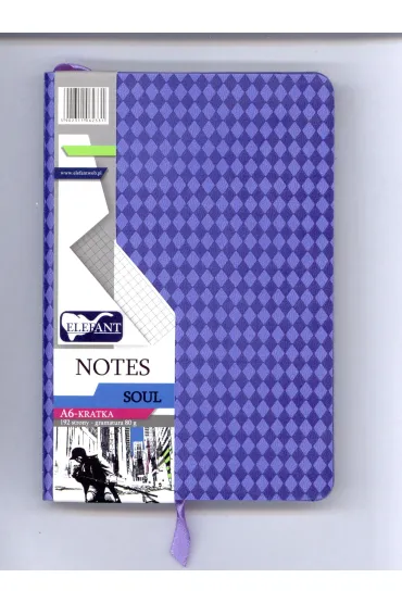 Elefant Notes A6 Soul liliowy kratka 96 kartek