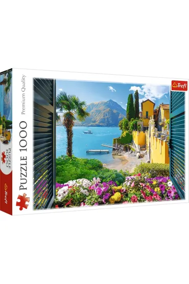 Puzzle 1000 el. Widok na jezioro Como Trefl