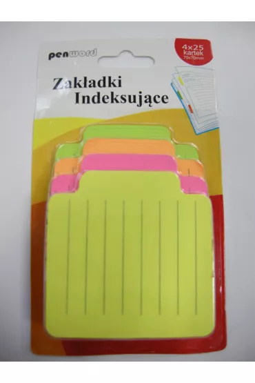 Polsirhurt Zak�adki indeksuj�ce papierowe 70x70 mm 4 kolory 100 szt.