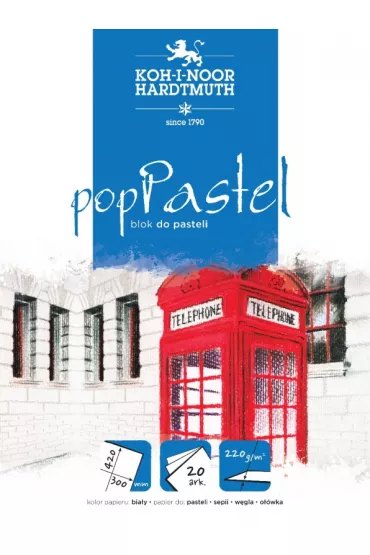 Koh-I-Noor Pop Pastel. Blok do pasteli bia�y 20 kartek