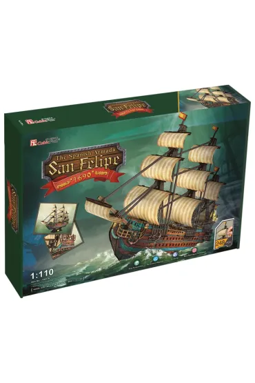Puzzle 3D 248 el. �aglowiec San Felipe XL Cubic Fun