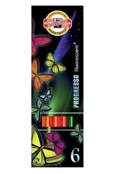 Koh-I-Noor Kredki Progresso Fluorescencyjne 6 szt.