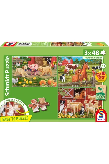 Puzzle 3x48 Zwierz�ta na farmie Schmidt