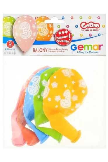 Godan Balony Premium Hel z nadr. 3, 13" op. 5szt.