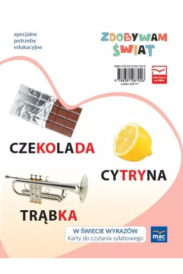 Zdobywam �wiat. W �wiecie s��w. Karty do czytania sylabowego - Justyna Hadry�