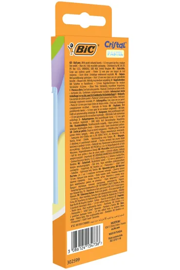 D�ugopis Cristal Pastel 1mm niebieski 3 szt BIC