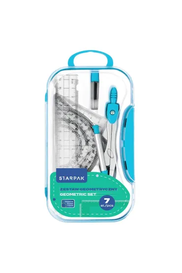 Starpak Zestaw szkolny geometryczny niebieski 7 el.