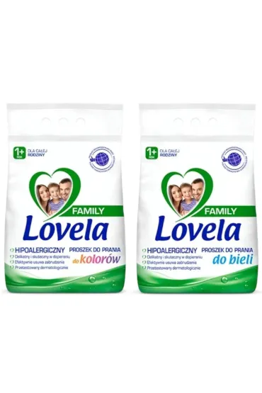 Lovela Family Hipoalergiczny proszek do prania do bieli + Hipoalergiczny proszek do prania do kolor�w Zestaw 2 x 2.1 kg