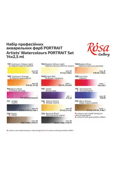Rosa Farby akwarelowe w kostkach Portret 14 kolor�w 35 ml