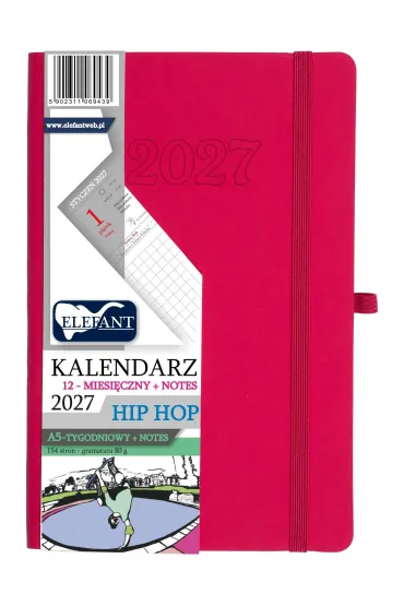 Kalendarz 2027 A5 tygodniowy Hip hop r�owy