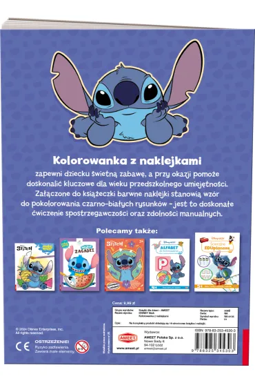 Disney Stich. Kolorowanka z naklejkami