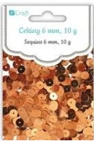 dpCraft Cekiny okr�g�e p�askie 6 mm, 10 g - miedziane (DPCE-043) * *