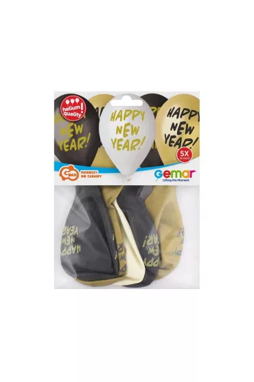 Balony Gemar Hel Happy New Year 5 szt