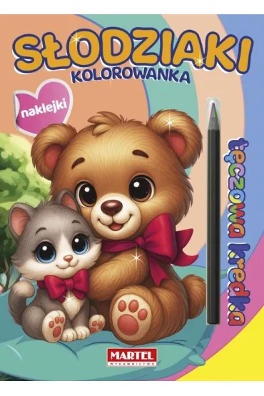 S�odziaki. Kolorowanka z naklejkami. T�czowa kredka