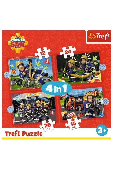 Puzzle 4w1 Przygody stra�aka Sama Trefl