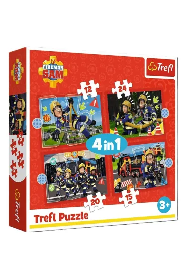 Puzzle 4w1 Przygody stra�aka Sama Trefl