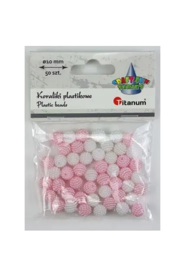 Titanum Koraliki plastikowe blado r�owe 10mm 50 szt.