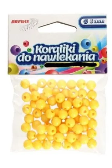 Brewis Koraliki do nawlekania + sznurek ��te 8mm, 16g