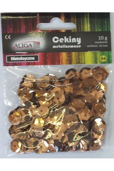Aliga Cekiny metalizowane 8 mm miedziane 10 g w opakowaniu MT-6593
