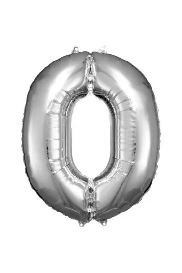 Amscan Balon foliowy cyfra 0 srebrna 70x86cm