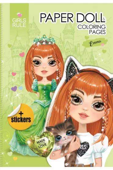 Papierowa lalka do wycinania z naklejkami Emma Fresh