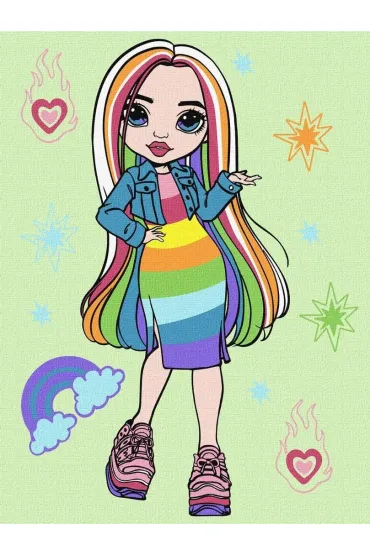Malowanie po numerach - Rainbow High Amaya Raine Ideyka