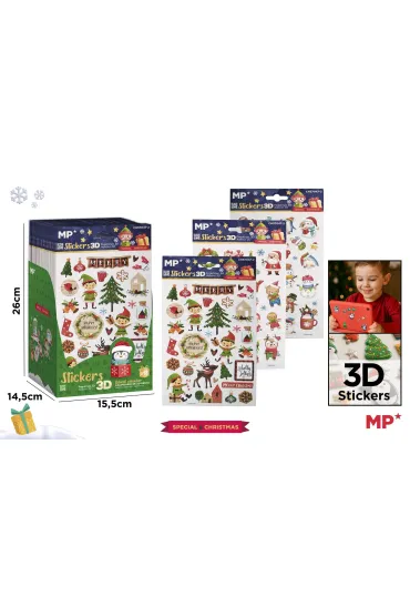Mp Main Paper Naklejki �wi�teczne 3D 1szt.mix