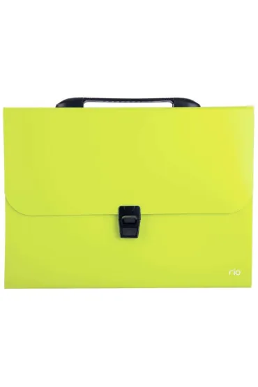 Deli Teczka A4 Rio z r�czk� czarn� 7-przegr�dek zielona