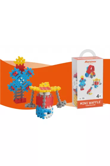 Mini Waffle Konstruktor Klocki konstrukcyjne Mini Waffle 70 element�w Konstruktor �redni niebieski MARIOINEX 902806