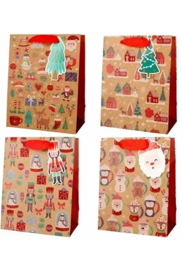 incood. Torba bo�onarodzeniowa z tagiem 32x42cm Domki dziadki