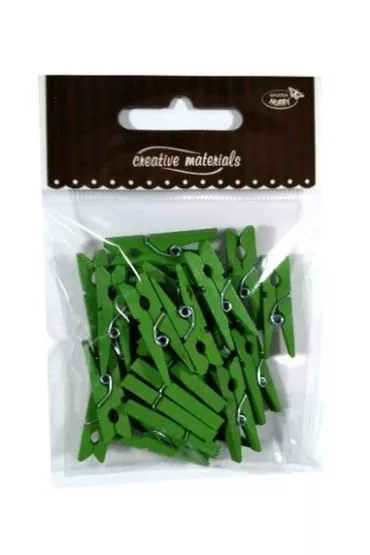 Galeria Hobby Klamerki drewniane zielone 30 mm