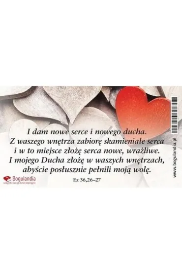 Magnes na lod�wk�. I dam nowe serce i nowego ducha. Z waszego wn�trza zabior� skamienia�e serca i w to miejsce z�o�� serca nowe, wra�liwe. I mojego Ducha z�o�� w waszych wn�trzach, aby�cie pos�usznie pe�nili moj� wol�. Magnes 20