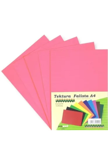 Penword Tektura A4 falista r�owa 5 szt.