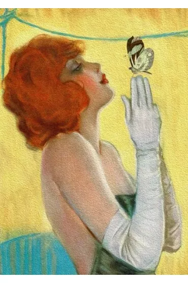Madame Treacle Karnet B6 z kopert� Kobieta i motyl